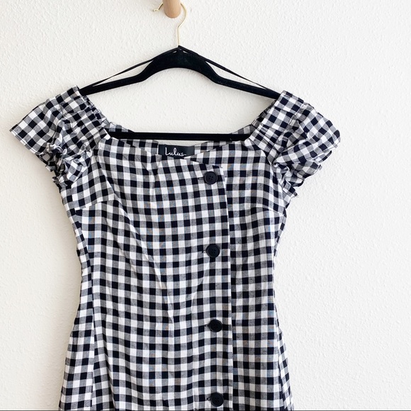 Lulu’s Gingham Off The Shoulder Dress - Picture 3 of 8